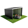 VOUNOT Metal Robot Lawn Mower Garage 78 x 92 x 62 cm, Sloped Roof, Black