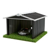 VOUNOT Metal Robot Mower Garage 87 x 100 x 63.5 cm, Pitched Roof, Black