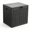 VOUNOT 126L Rattan Effect Outdoor Storage Box with Lid, Lockable, Black