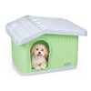 VOUNOT Dog House, Weatherproof Pet Shelter with Sloped Roof, 60×51×41 cm, Green