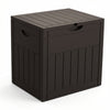 VOUNOT 126L Outdoor Storage Box with Lid, Lockable Deck Box, Brown