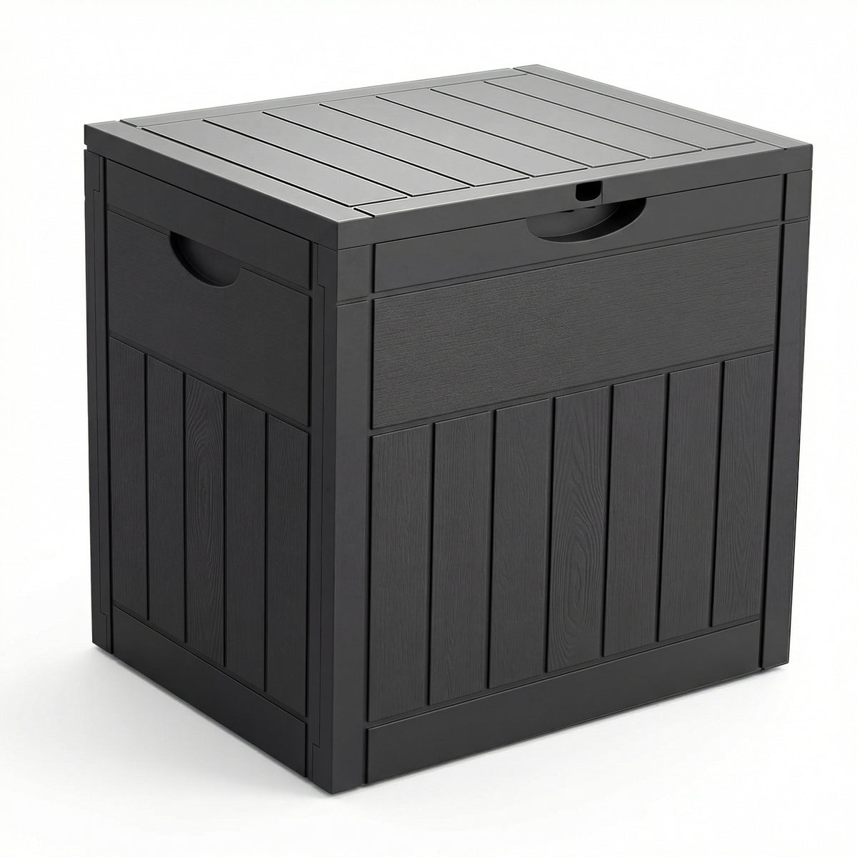 VOUNOT 126L Outdoor Storage Box with Lid, Lockable Deck Box, Black