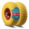 VOUNOT Set of 2 PU Puncture Proof Wheelbarrow Wheel 3.50-4 260x85mm 16mm Bore