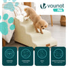 VOUNOT Dog Stairs for Bed, 4 Step Foam Pet Stairs, Non-Slip, Beige