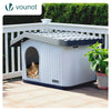 VOUNOT Dog House, Weatherproof Pet Shelter with Sloped Roof, 60×51×41 cm, White