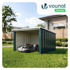 VOUNOT Metal Robot Lawn Mower Garage 78 x 92 x 62 cm, Sloped Roof, Green