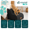 VOUNOT Dog Stairs for Bed, 2 Step Foam Pet Stairs, Non-Slip, Black