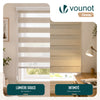 VOUNOT Day and Night Zebra Roller Blinds No Drill, 50x150cm Linen