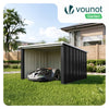 VOUNOT Metal Robot Lawn Mower Garage 78 x 92 x 62 cm, Sloped Roof, Black