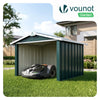 VOUNOT Metal Robot Mower Garage 87 x 100 x 63.5 cm, Pitched Roof, Green