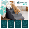 VOUNOT Dog Stairs for Bed, 4 Step Foam Pet Stairs, Non-Slip, Grey