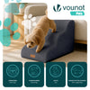 VOUNOT Dog Stairs for Bed, 3 Step Foam Pet Stairs, Non-Slip, Grey
