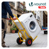 VOUNOT Folding Hand Truck 200kg, Sack Barrow with Pneumatic Tyres, Yellow