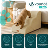 VOUNOT Dog Stairs for Bed, 3 Step Foam Pet Stairs, Non-Slip, Beige