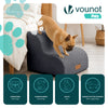 VOUNOT Dog Stairs for Bed, 2 Step Foam Pet Stairs, Non-Slip, Grey