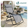VOUNOT Zero Gravity Chairs, Garden Sun Loungers with Cup and Phone Holder, Grey