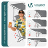 VOUNOT Set of 2 Folding Sun Lounger with Adjustable Backrest & Sunshade, Grey