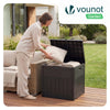 VOUNOT 126L Outdoor Storage Box with Lid, Lockable Deck Box, Black