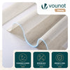 VOUNOT Set of 2 Day and Night Zebra Roller Blinds No Drill,100x150cm Linen