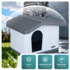 VOUNOT Dog House, Weatherproof Pet Shelter with Sloped Roof, 60×51×41 cm, White