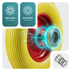 VOUNOT Set of 4 Puncture Proof PU Wheelbarrow Wheels 4.80/4.00-8 20mm Bore