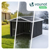 VOUNOT Metal Robot Mower Garage 87 x 100 x 63.5 cm, Pitched Roof, Black
