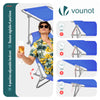VOUNOT Folding Sun Lounger with Adjustable Backrest and Sunshade Sun Bed, Blue