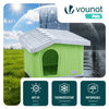VOUNOT Dog House, Weatherproof Pet Shelter with Sloped Roof, 60×51×41 cm, Green