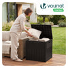 VOUNOT 126L Rattan Effect Outdoor Storage Box with Lid, Lockable, Brown