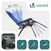 VOUNOT Set of 2 Zero Gravity Chairs, Garden Sun Loungers with Cup and Phone Holder, Blue
