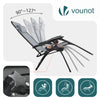 VOUNOT Set of 2 Zero Gravity Chair with Side Table, Reclining Sun Loungers with Cup & Phone Holder, Grey