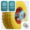VOUNOT Set of 4 PU Puncture Proof Wheelbarrow Wheel 3.50-4 260x85mm 16mm Bore