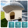 VOUNOT Dog House, Weatherproof Pet Shelter with Sloped Roof, 60×51×41 cm, Beige