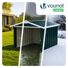 VOUNOT Metal Robot Mower Garage 87 x 100 x 63.5 cm, Pitched Roof, Green