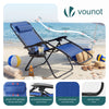 VOUNOT Set of 2 Zero Gravity Chairs, Garden Sun Loungers with Cup and Phone Holder, Blue
