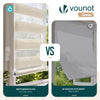 VOUNOT Set of 2 Day and Night Zebra Roller Blinds No Drill,100x150cm Linen