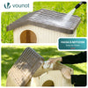 VOUNOT Dog House, Weatherproof Pet Shelter with Sloped Roof, 75×63×51 cm, Beige