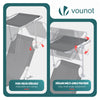 VOUNOT Folding Sun Lounger with Adjustable Backrest and Sunshade Sun Bed, Grey