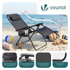 VOUNOT Set of 2 Zero Gravity Chairs, Garden Sun Loungers with Cup and Phone Holder, Black