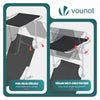 VOUNOT Folding Sun Lounger with Adjustable Backrest and Sunshade Sun Bed, Black