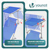VOUNOT Folding Sun Lounger with Adjustable Backrest and Sunshade Sun Bed, Blue