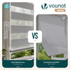 VOUNOT Set of 2 Zebra Roller Blind Double Fabric, Day and Night Translucent or Blackout Vision Curtains , Grey, 100 x 150 cm