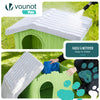 VOUNOT Dog House, Weatherproof Pet Shelter with Sloped Roof, 75×63×51 cm, Green