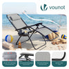 VOUNOT Set of 2 Zero Gravity Chairs, Garden Sun Loungers with Cup and Phone Holder, Grey