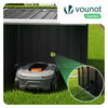 VOUNOT Metal Robot Lawn Mower Garage 78 x 92 x 62 cm, Sloped Roof, Black