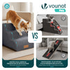 VOUNOT Dog Stairs for Bed, 3 Step Foam Pet Stairs, Non-Slip, Grey