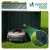 VOUNOT Metal Robot Lawn Mower Garage 78 x 92 x 62 cm, Sloped Roof, Green