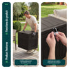 VOUNOT 126L Outdoor Storage Box with Lid, Lockable Deck Box, Brown