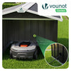 VOUNOT Metal Robot Mower Garage 87 x 100 x 63.5 cm, Pitched Roof, Black