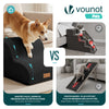 VOUNOT Dog Stairs for Bed, 2 Step Foam Pet Stairs, Non-Slip, Black